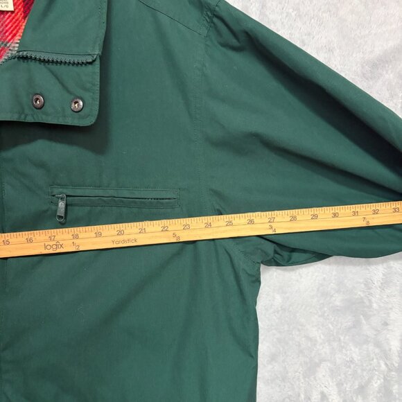 Vintage Eddie Bauer Jacket Mens Large Forest Green Plaid Flannel Lined No Hood - Picture 11 of 12
